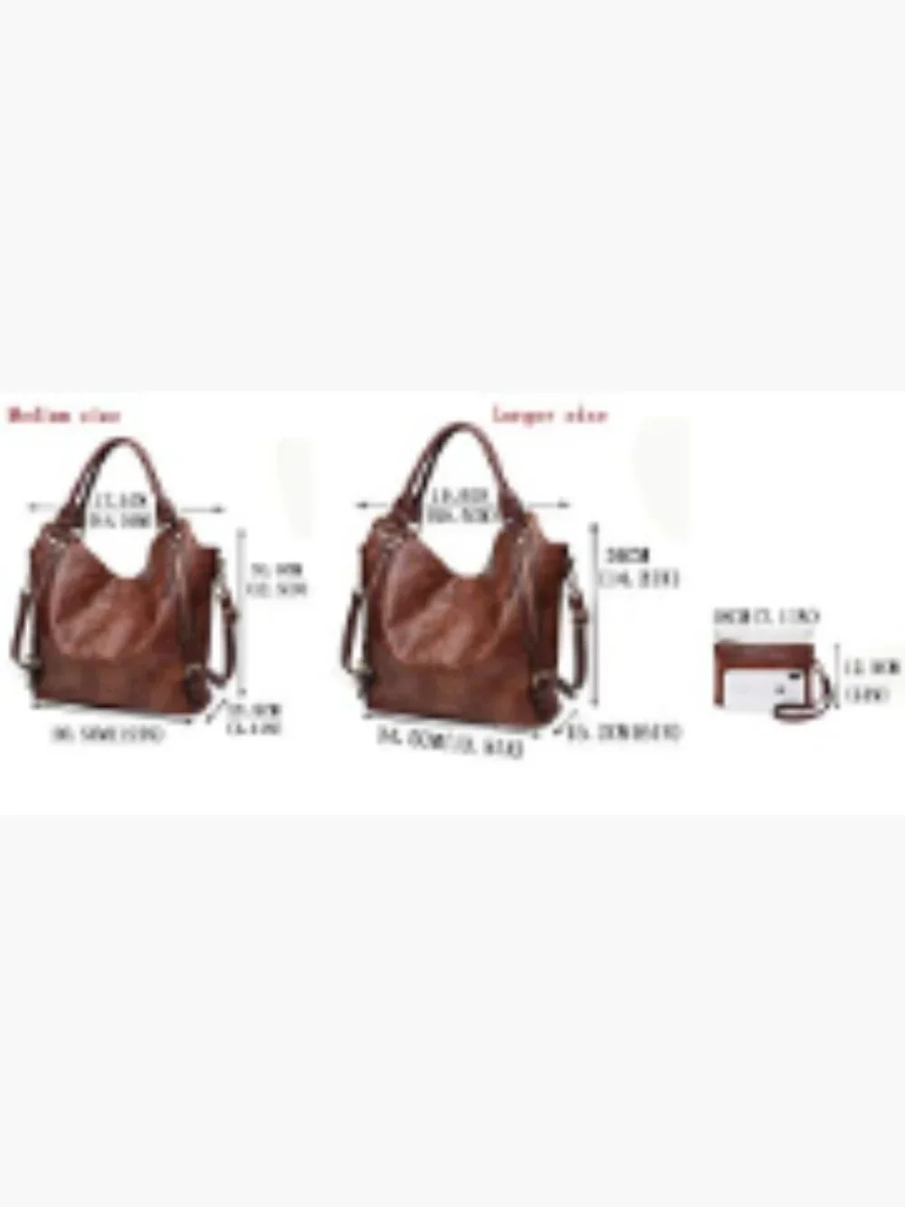 PU Leather Hobo Tote Bag with Adjustable Shoulder Strap